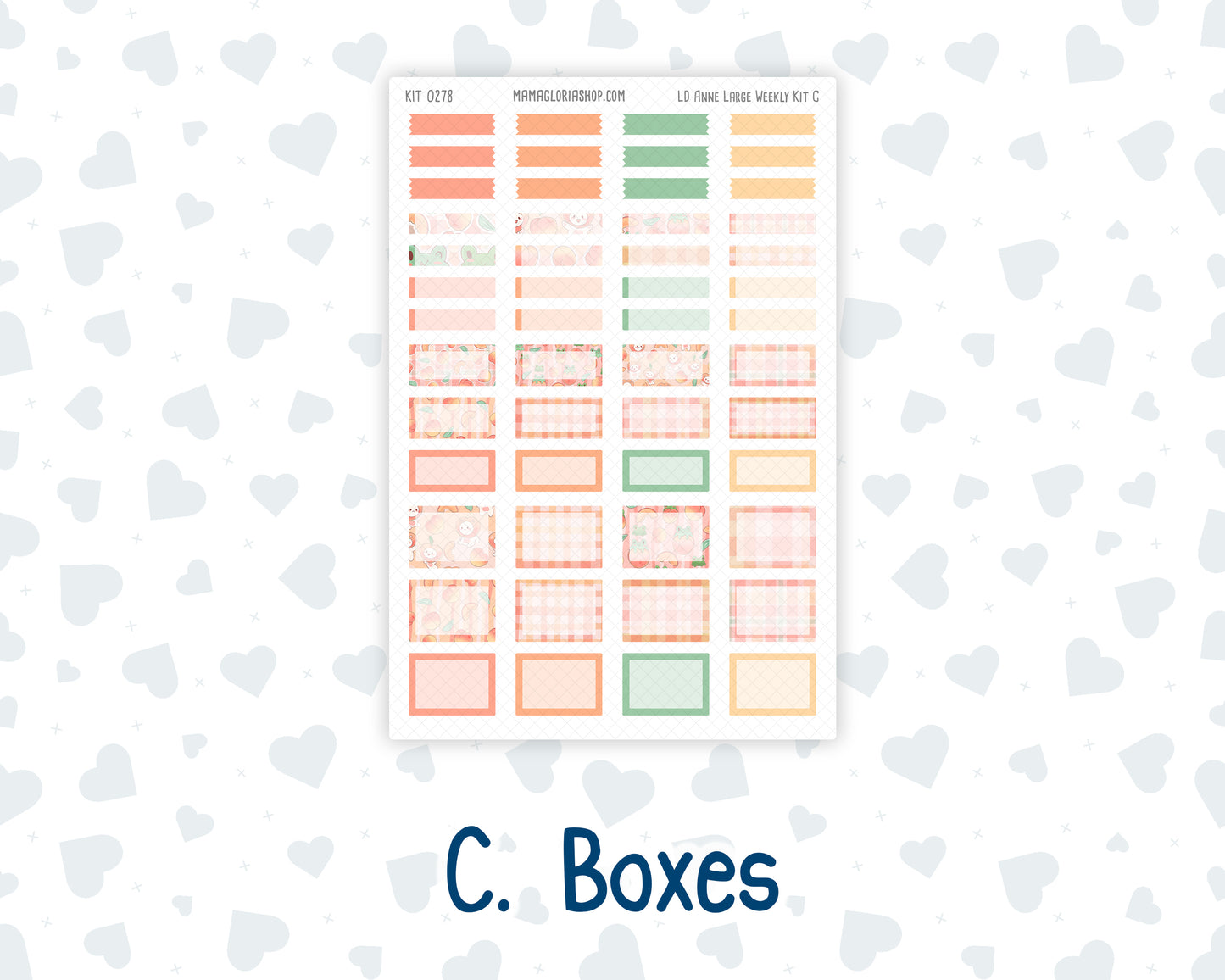 Kit 0278 - Laurel Denise The Anne Planner Large - Weekly Kit - August - Oops, All Peaches