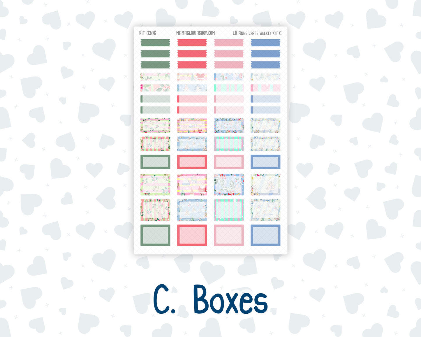 Kit 0306 - Laurel Denise The Anne Planner Large - Weekly Kit - December - Jolly Mischief