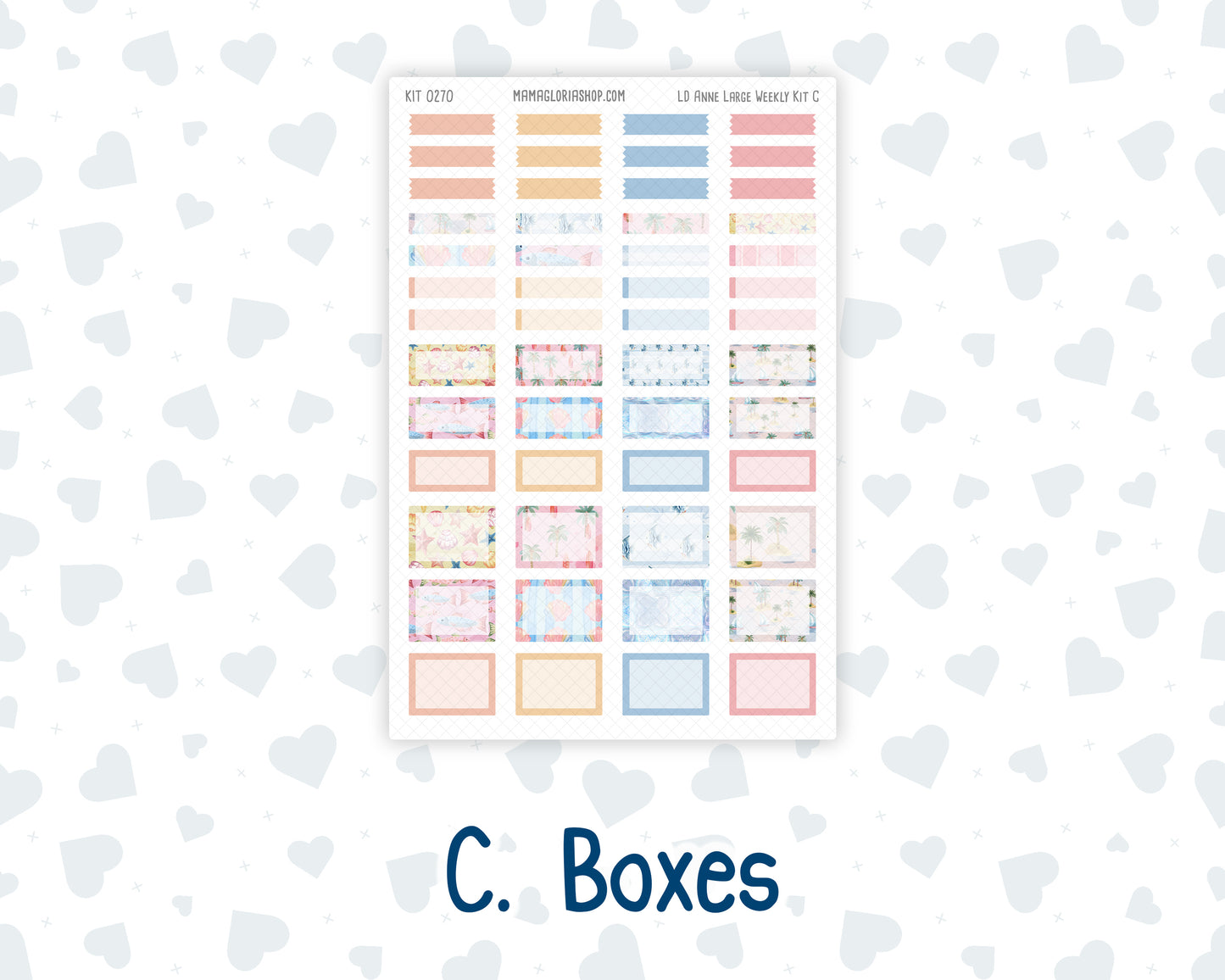 Kit 0270 - Laurel Denise The Anne Planner Large - Weekly Kit - June - Beachside Bliss
