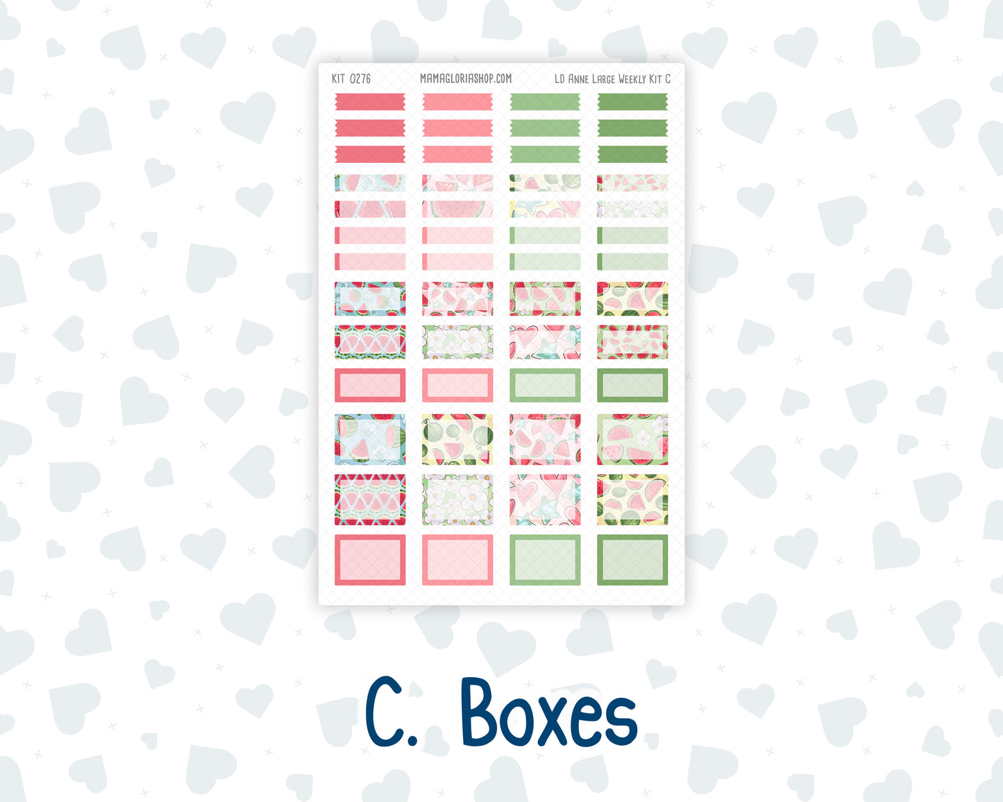 Kit 0276 - Laurel Denise The Anne Planner Large - Weekly Kit - July - Melon Crush