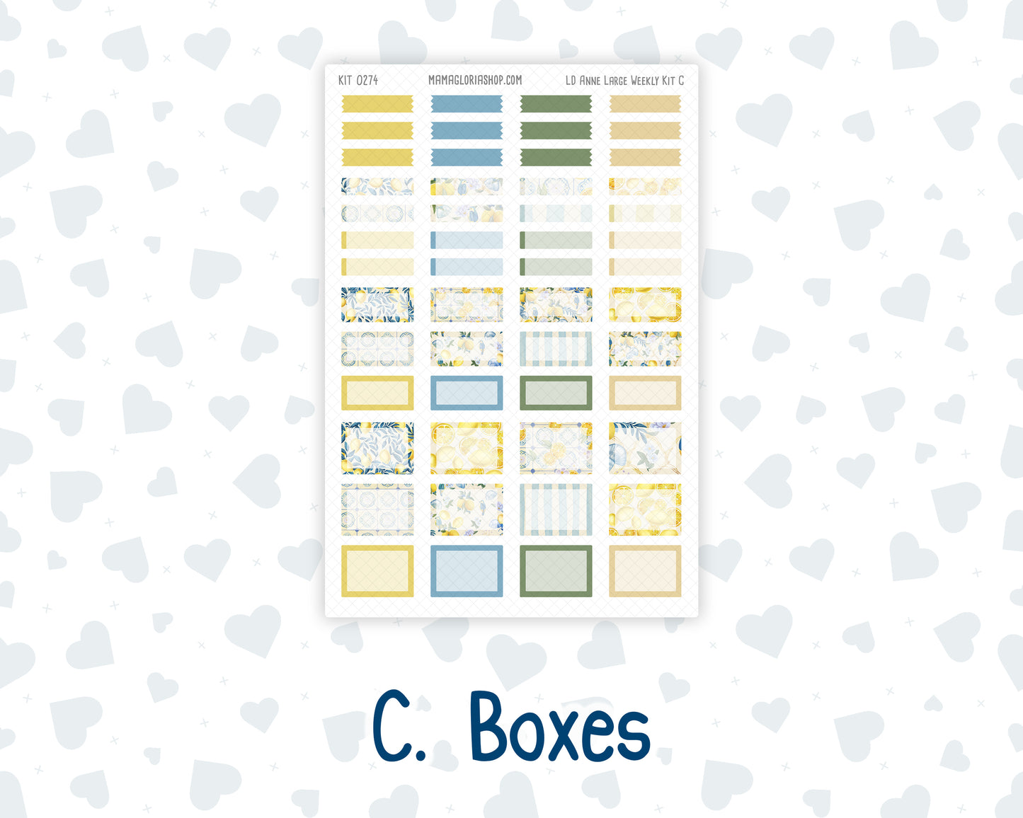 Kit 0274 - Laurel Denise The Anne Planner Large - Weekly Kit - July - Sunny Lemon Shore
