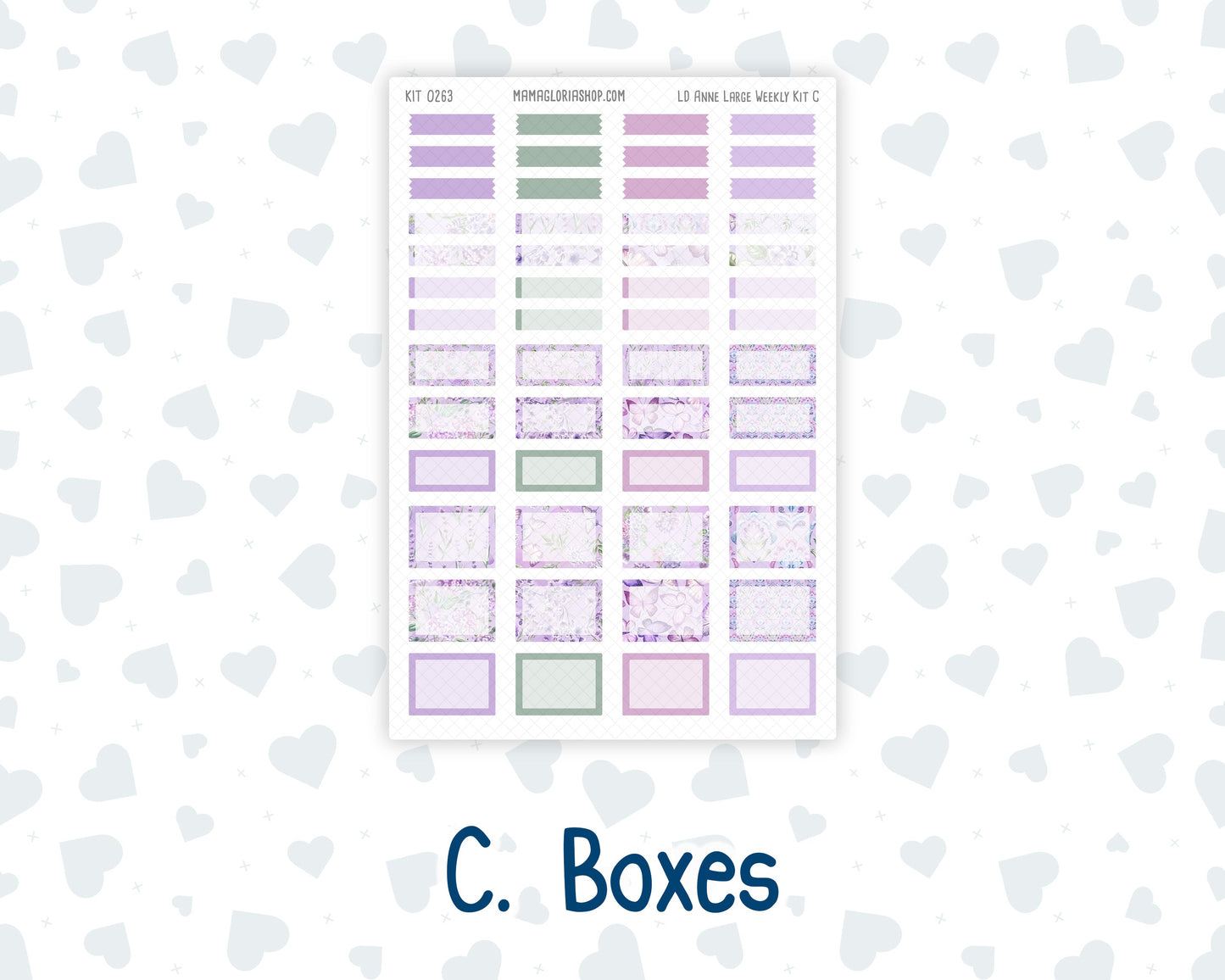 Kit 0263 - Laurel Denise The Anne Planner Large - Weekly Kit - April - Lavender Drift