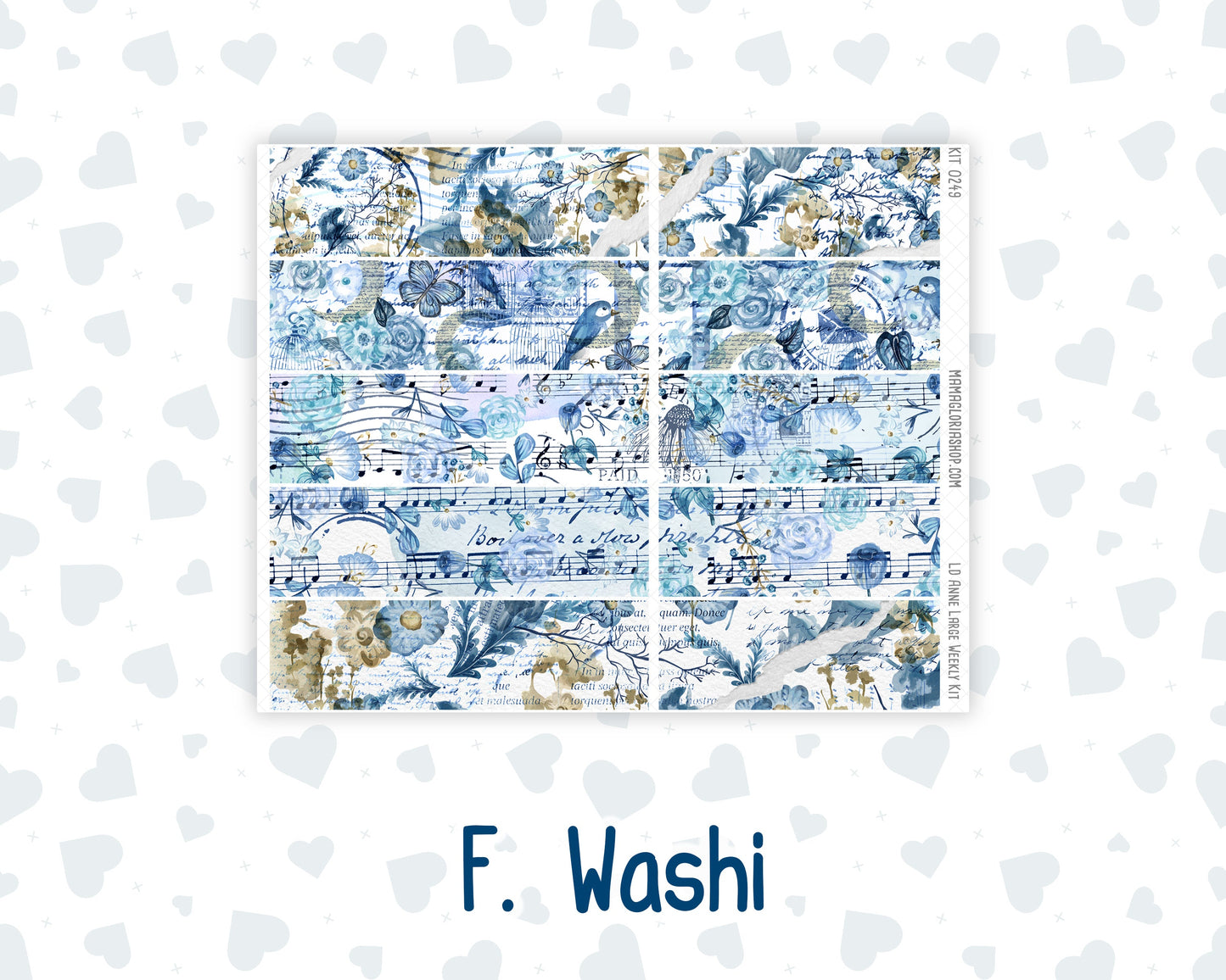 Kit 0249 - Laurel Denise The Anne Planner Large - Weekly Kit - January - Icy Lace