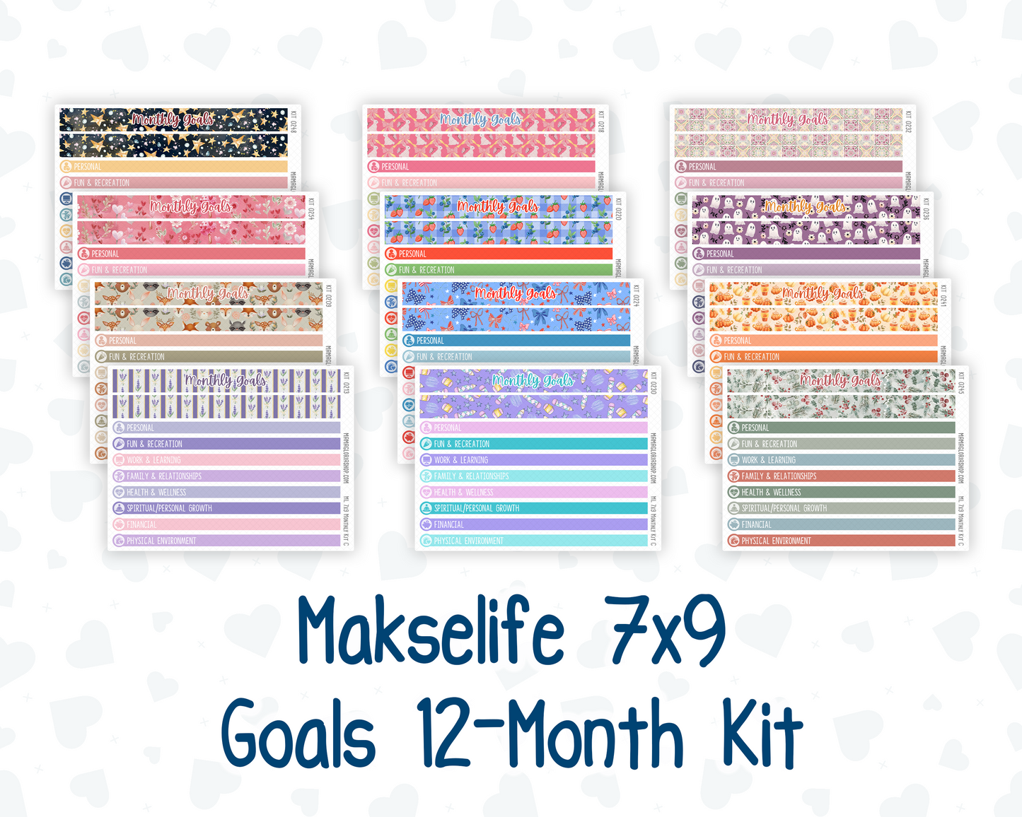 12-Month Kit -  For MakseLife 7x9 - Monthly Goals - 2026