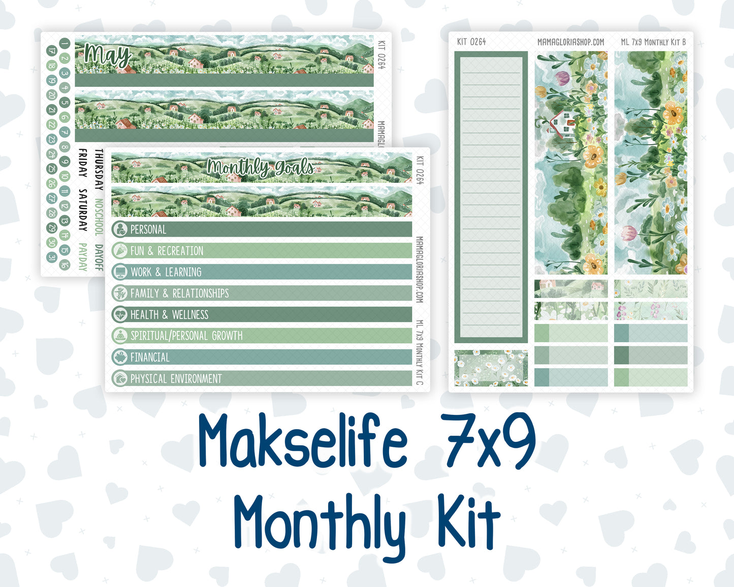 Kit 0264 - 7x9 - MakseLife - Monthly Kit - May - Spring Walk