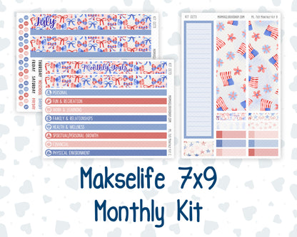 Kit 0273 - 7x9 - MakseLife - Monthly Kit - July - Americana In Bloom
