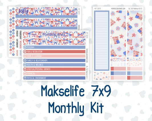 Kit 0273 - 7x9 - MakseLife - Monthly Kit - July - Americana In Bloom