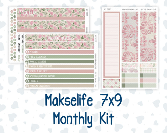 Kit 0257 - 7x9 - MakseLife - Monthly Kit - March - Blush Garden