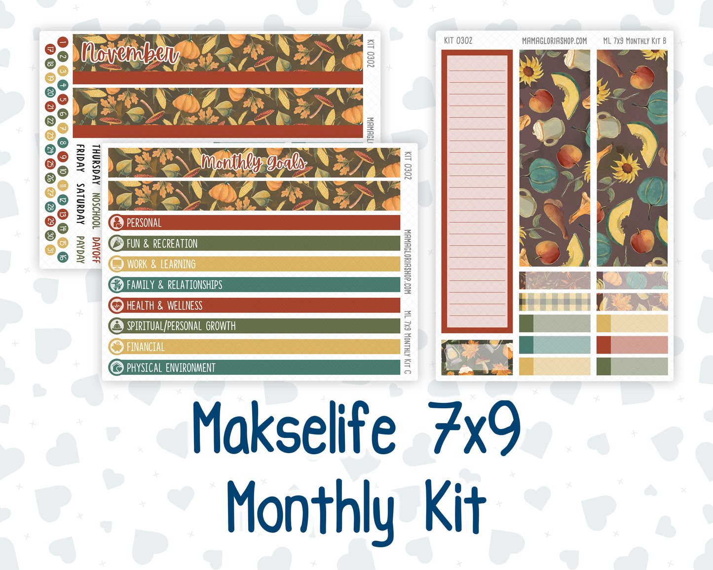 Kit 0302 - 7x9 - MakseLife - Monthly Kit - November - Thankful Season