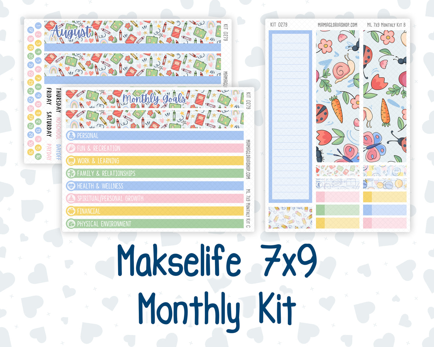 Kit 0279 - 7x9 - MakseLife - Monthly Kit - August - Not Ready For School