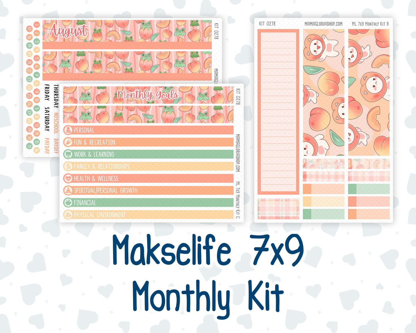Kit 0278 - 7x9 - MakseLife - Monthly Kit - August - Oops, All Peaches