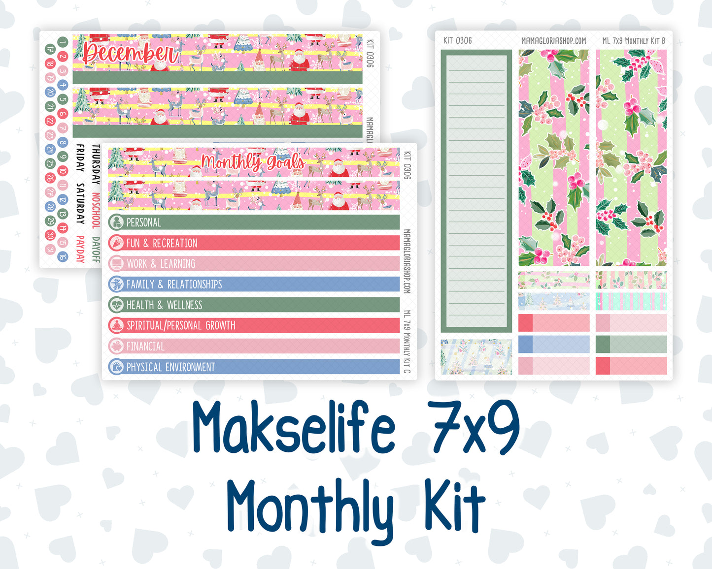 Kit 0306 - 7x9 - MakseLife - Monthly Kit - December - Jolly Mischief