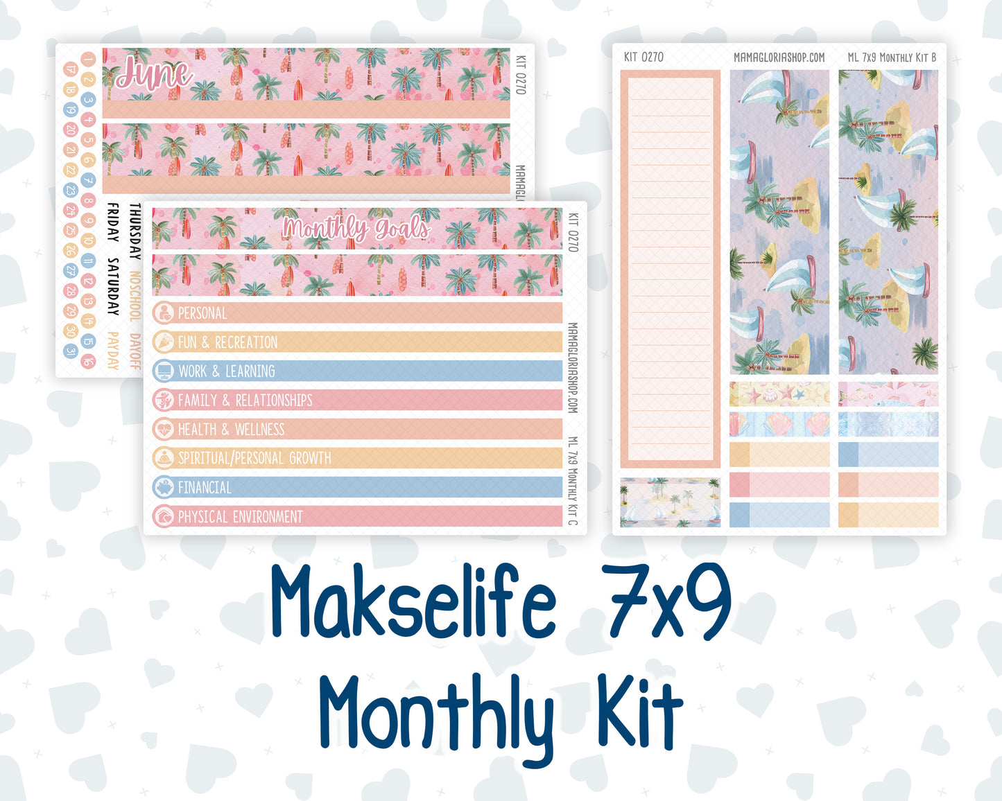Kit 0270 - 7x9 - MakseLife - Monthly Kit - June - Beachside Bliss