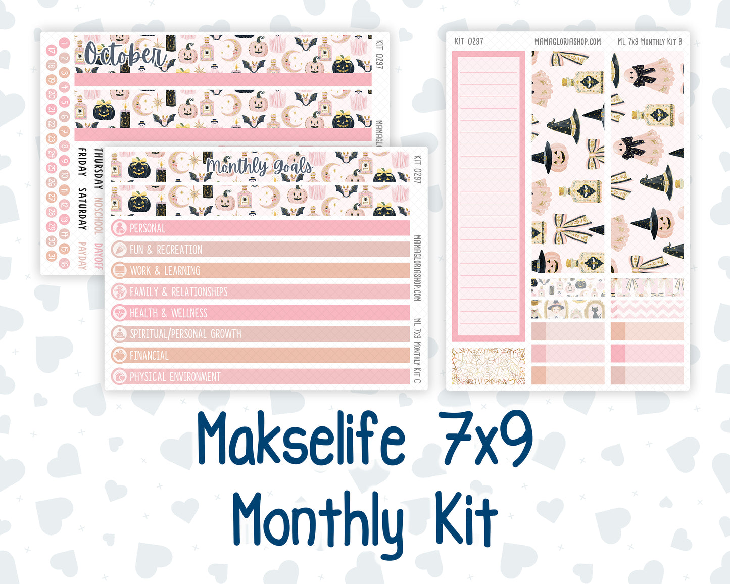 Kit 0297 - 7x9 - MakseLife - Monthly Kit - October - Pink Spell