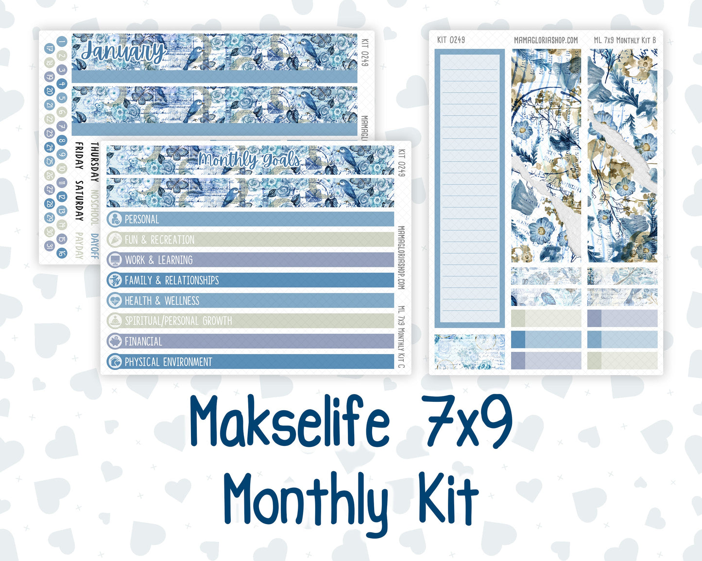 Kit 0249 - 7x9 - MakseLife - Monthly Kit - January - Icy Lace