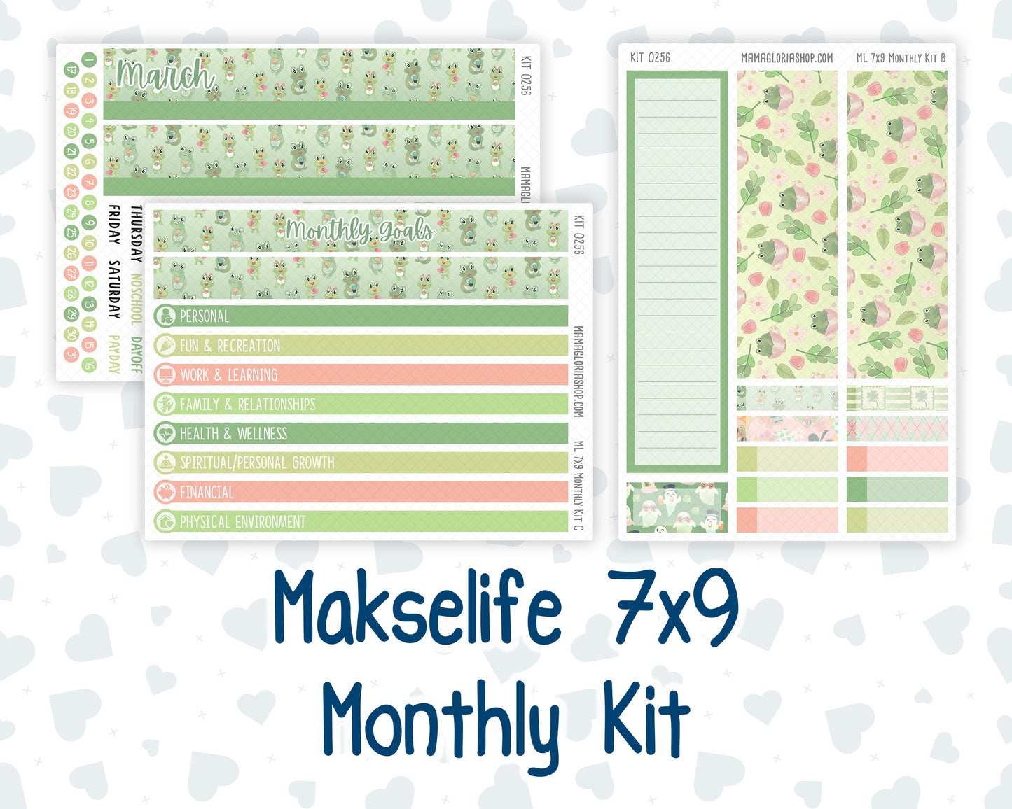 Kit 0256 - 7x9 - MakseLife - Monthly Kit - March - Froggy Luck
