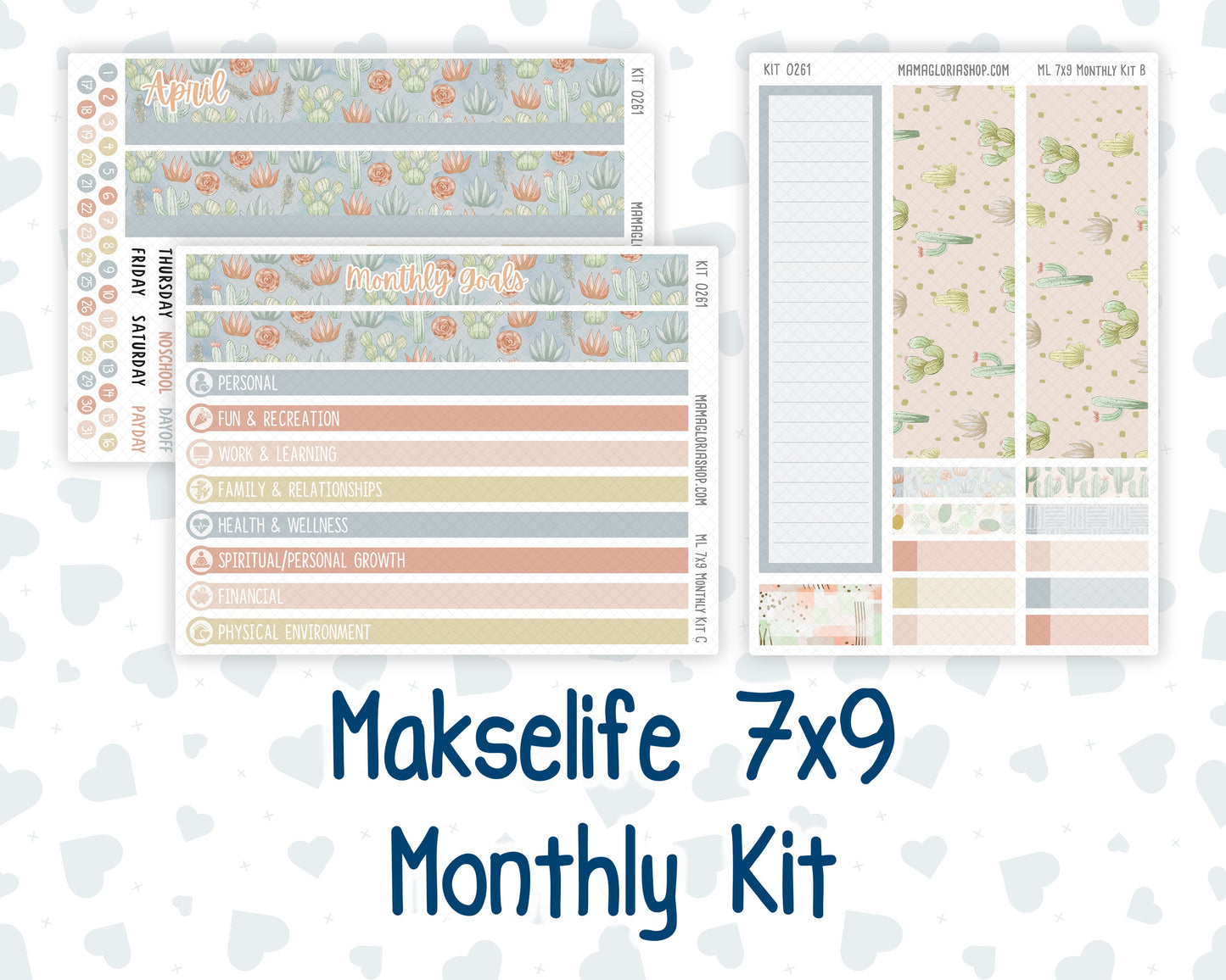 Kit 0261 - 7x9 - MakseLife - Monthly Kit - April  - Llama Spring