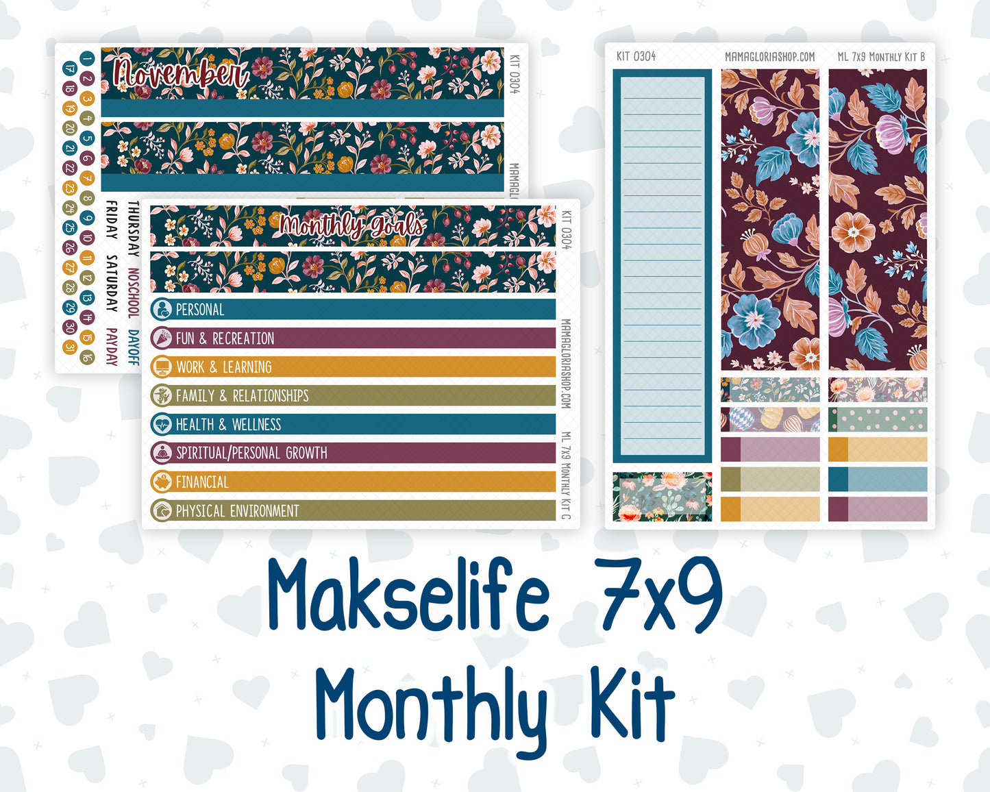 Kit 0304 - 7x9 - MakseLife - Monthly Kit - November - Autumn In Bloom