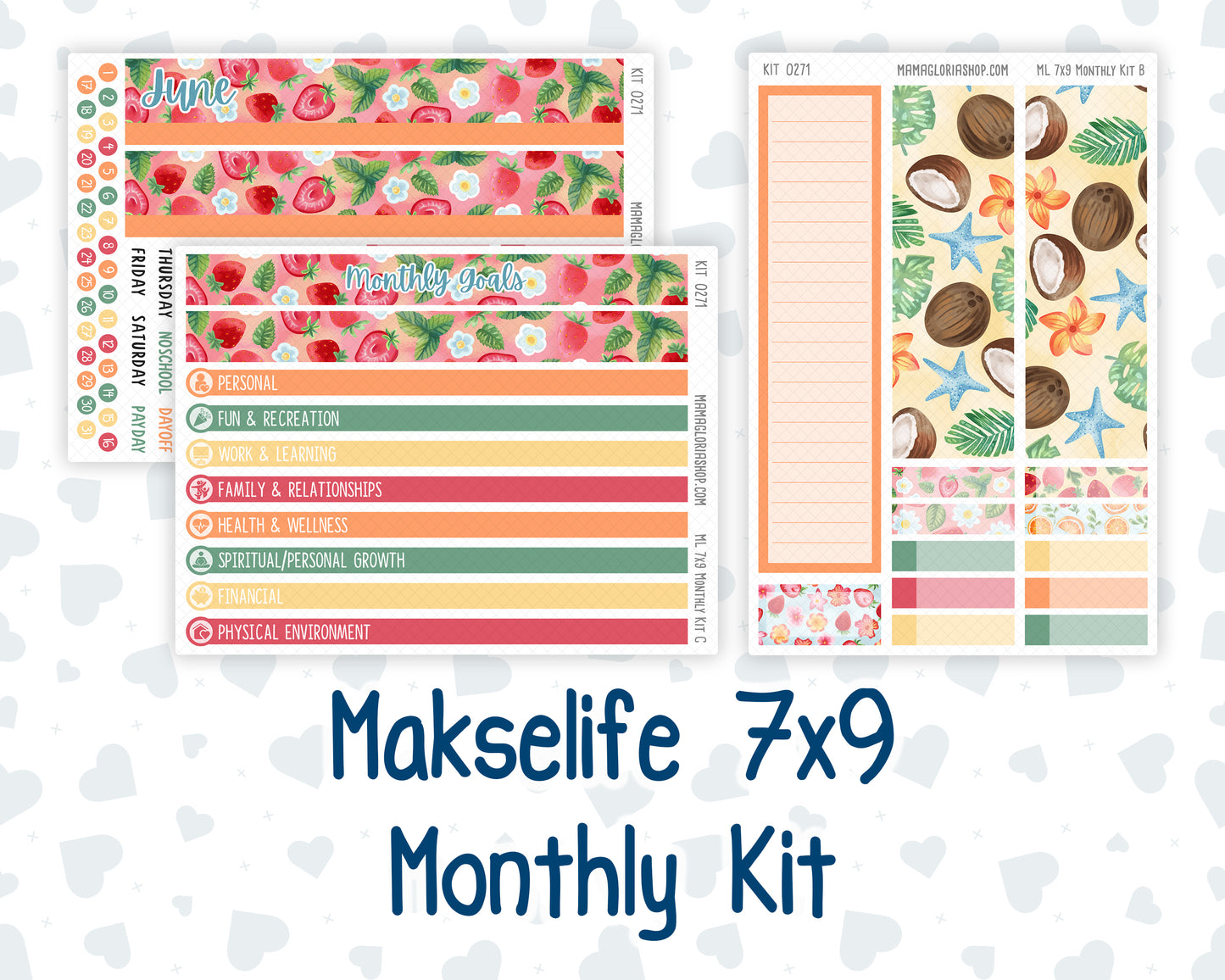 Kit 0271 - 7x9 - MakseLife - Monthly Kit - June - Strawberry Shore