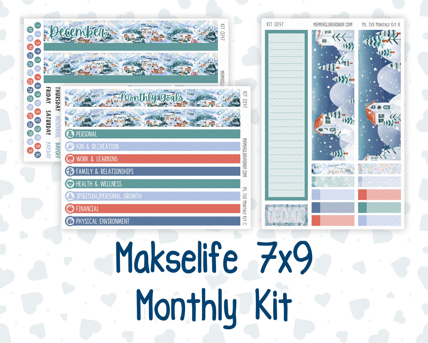 Kit 0247 - 7x9 - MakseLife - Monthly Kit - December - Snow Day Adventures