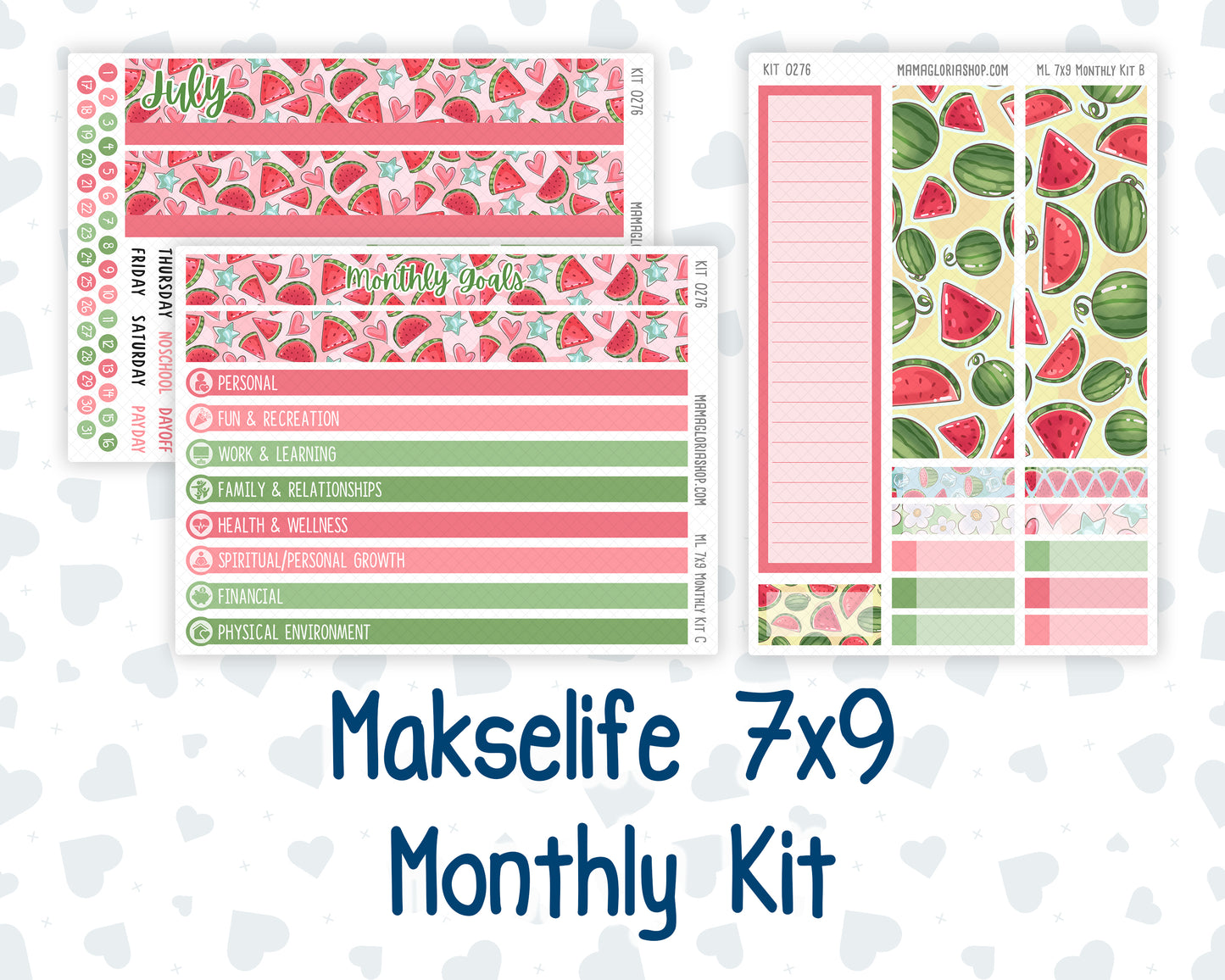 Kit 0276 - 7x9 - MakseLife - Monthly Kit - July - Melon Crush