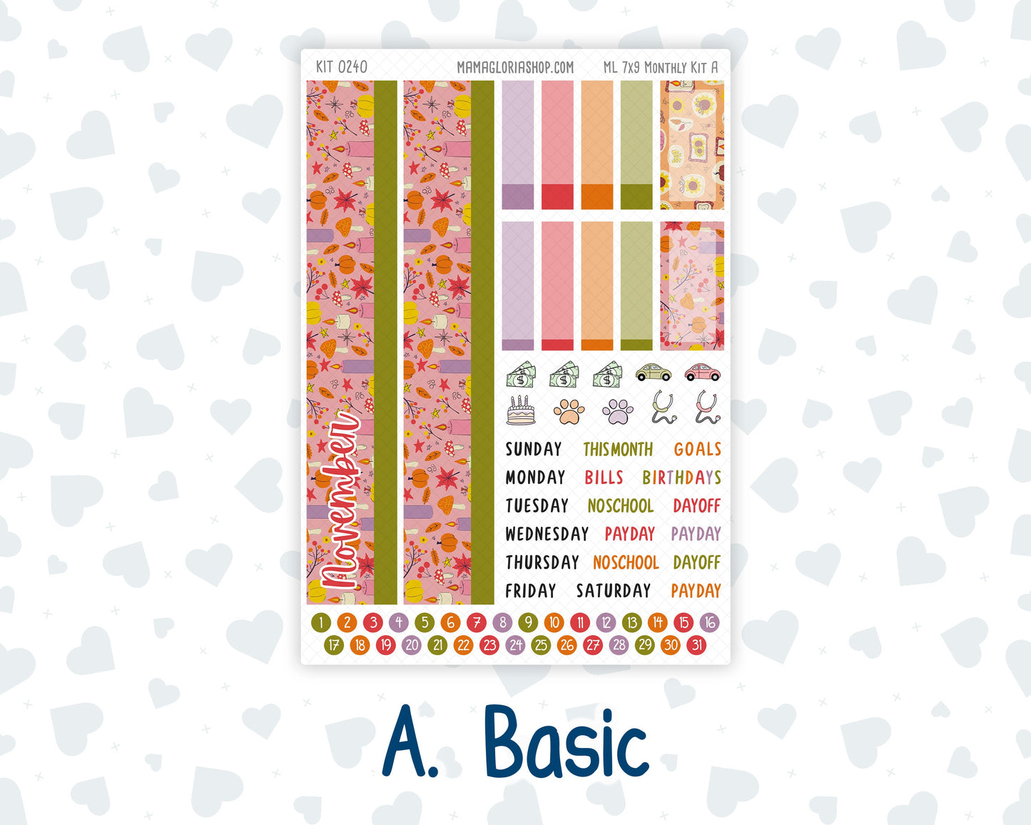 Kit 0240 - 7x9 - MakseLife - Monthly Kit - November - Cozy Thanksgiving