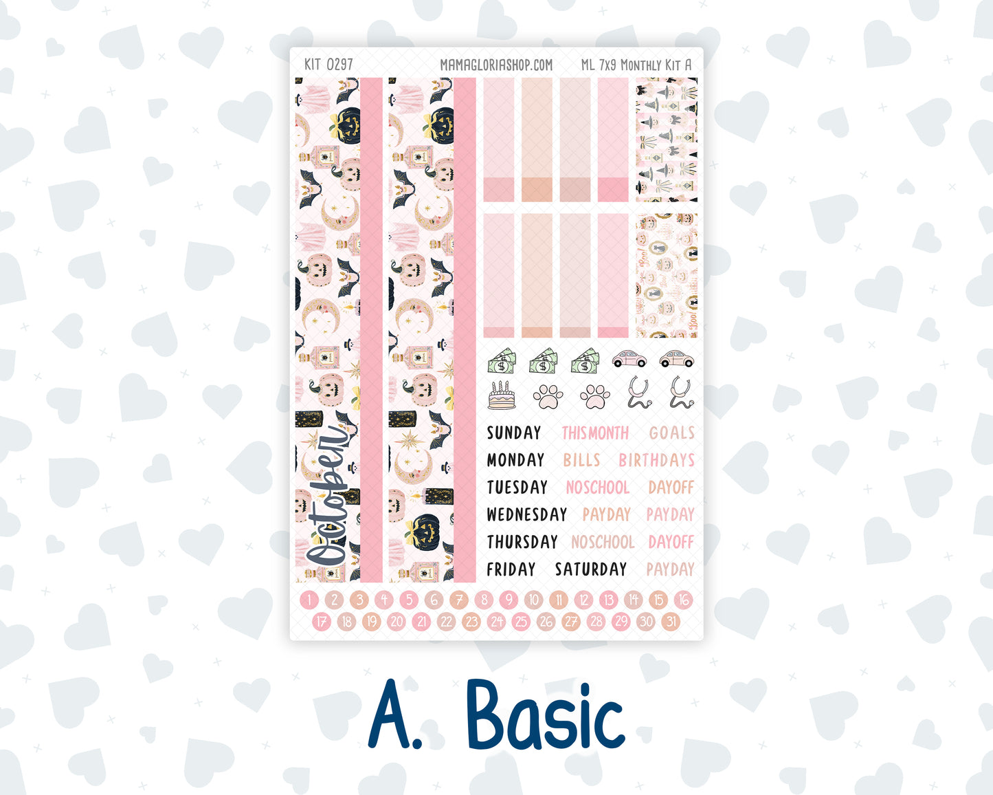Kit 0297 - 7x9 - MakseLife - Monthly Kit - October - Pink Spell