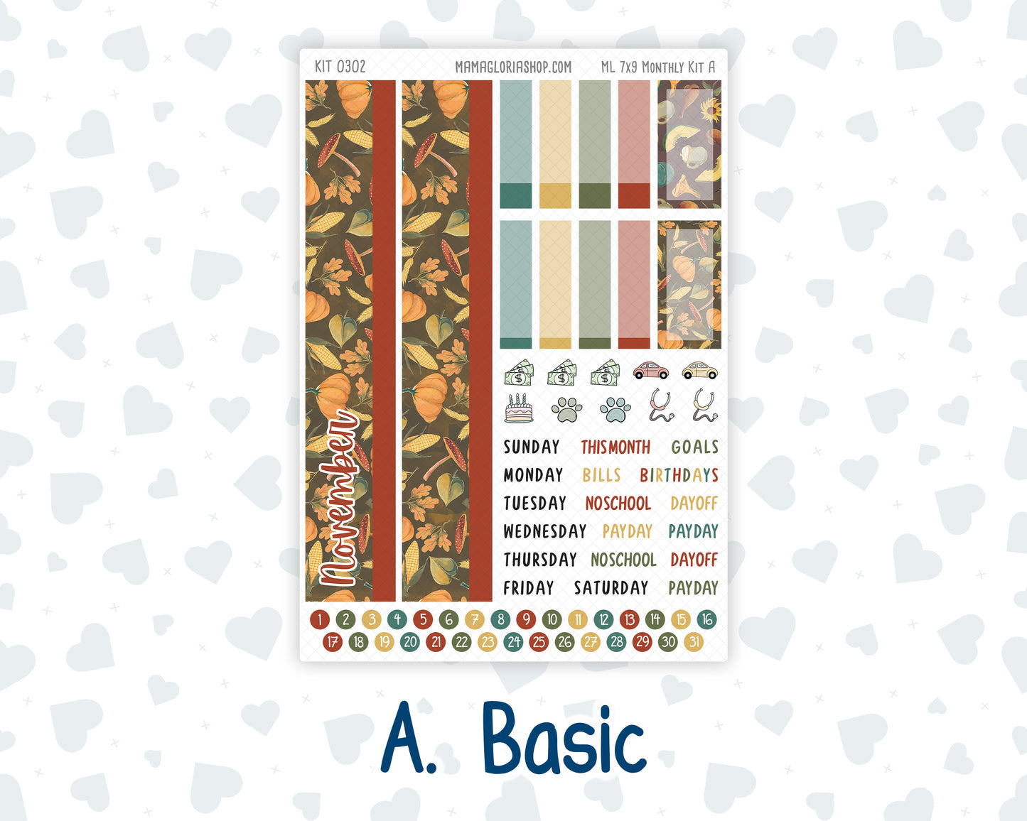 Kit 0302 - 7x9 - MakseLife - Monthly Kit - November - Thankful Season