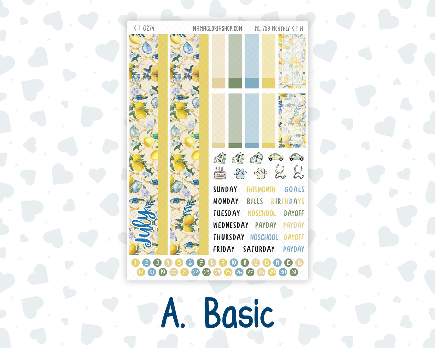 Kit 0274 - 7x9 - MakseLife - Monthly Kit - July - Sunny Lemon Shore