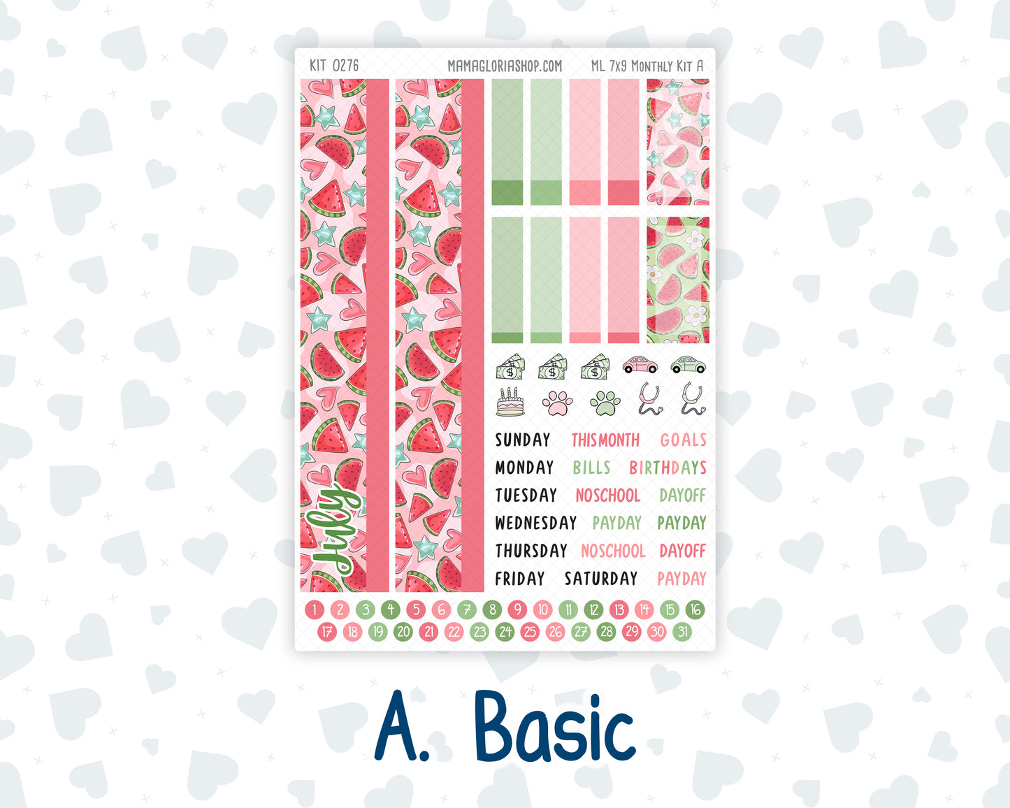 Kit 0276 - 7x9 - MakseLife - Monthly Kit - July - Melon Crush