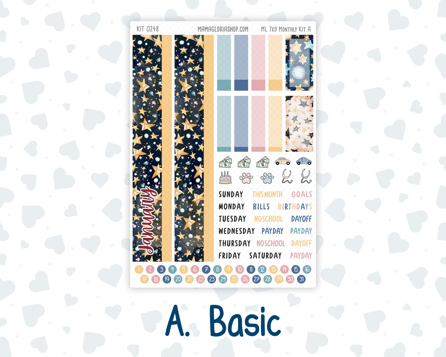 Kit 0248 - 7x9 - MakseLife - Monthly Kit - January - Midnight Countdown