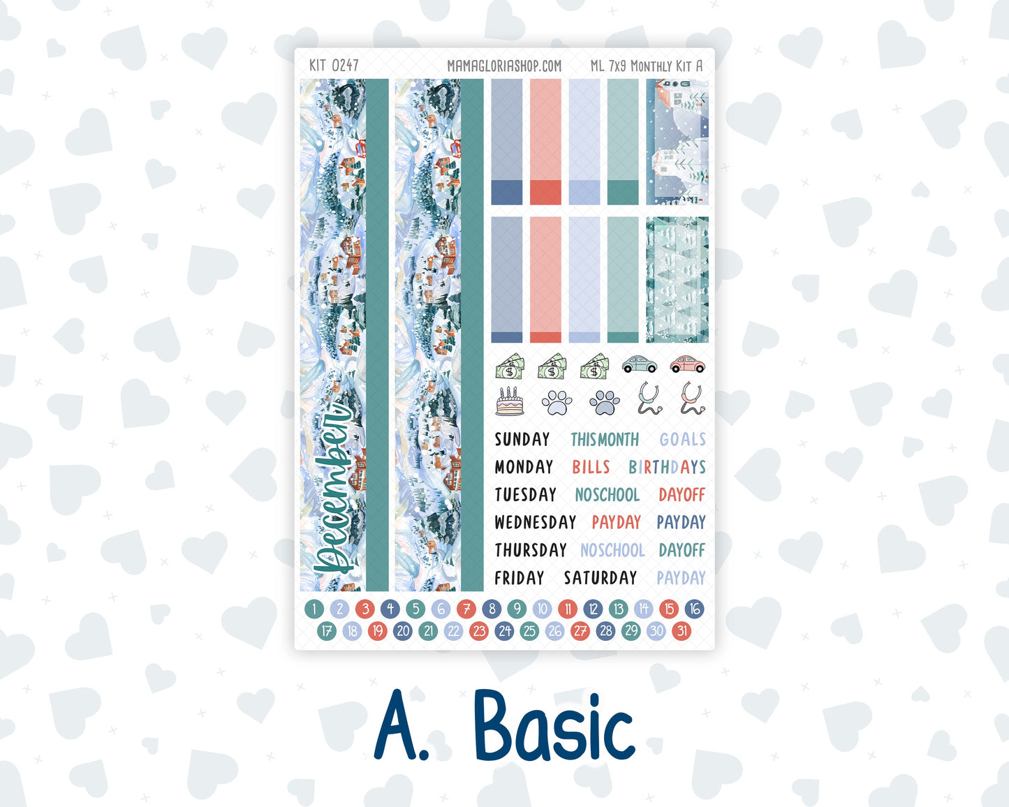 Kit 0247 - 7x9 - MakseLife - Monthly Kit - December - Snow Day Adventures