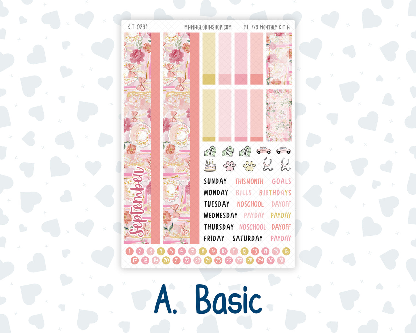 Kit 0294 - 7x9 - MakseLife - Monthly Kit - September - Rosy Reveria