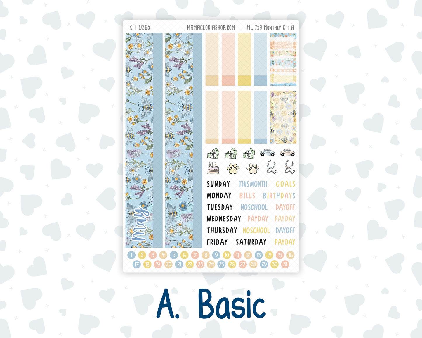 Kit 0265 - 7x9 - MakseLife - Monthly Kit - May - Honeybee Sky