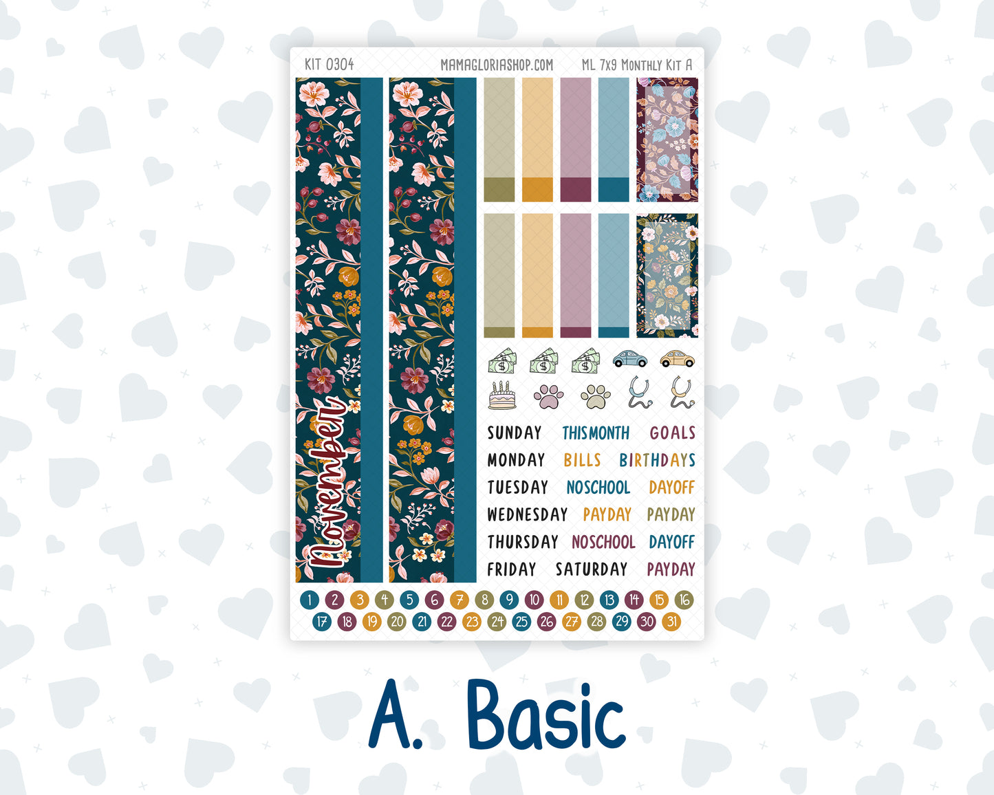Kit 0304 - 7x9 - MakseLife - Monthly Kit - November - Autumn In Bloom