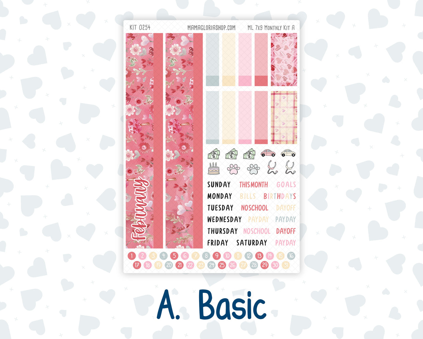 Kit 0254 - 7x9 - MakseLife - Monthly Kit - February - Valentine Village