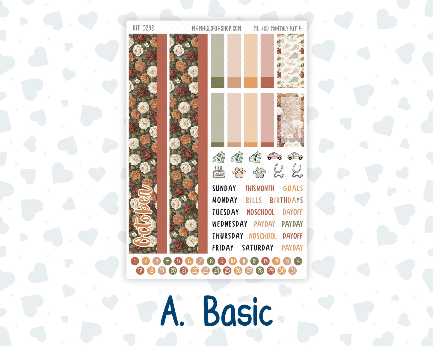 Kit 0298 - 7x9 - MakseLife - Monthly Kit - October - Velvet Bloom