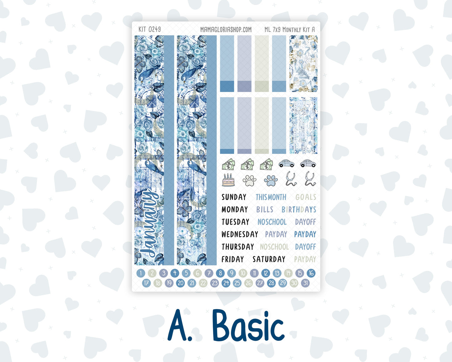 Kit 0249 - 7x9 - MakseLife - Monthly Kit - January - Icy Lace