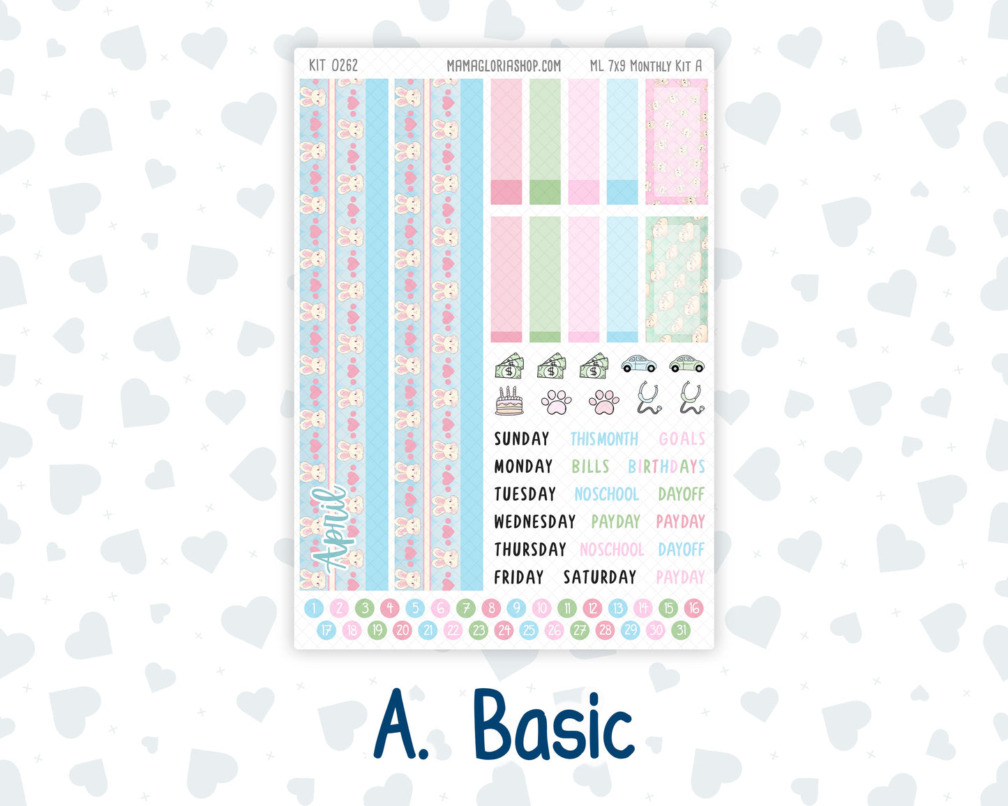 Kit 0262 - 7x9 - MakseLife - Monthly Kit - April - Spring Puffs