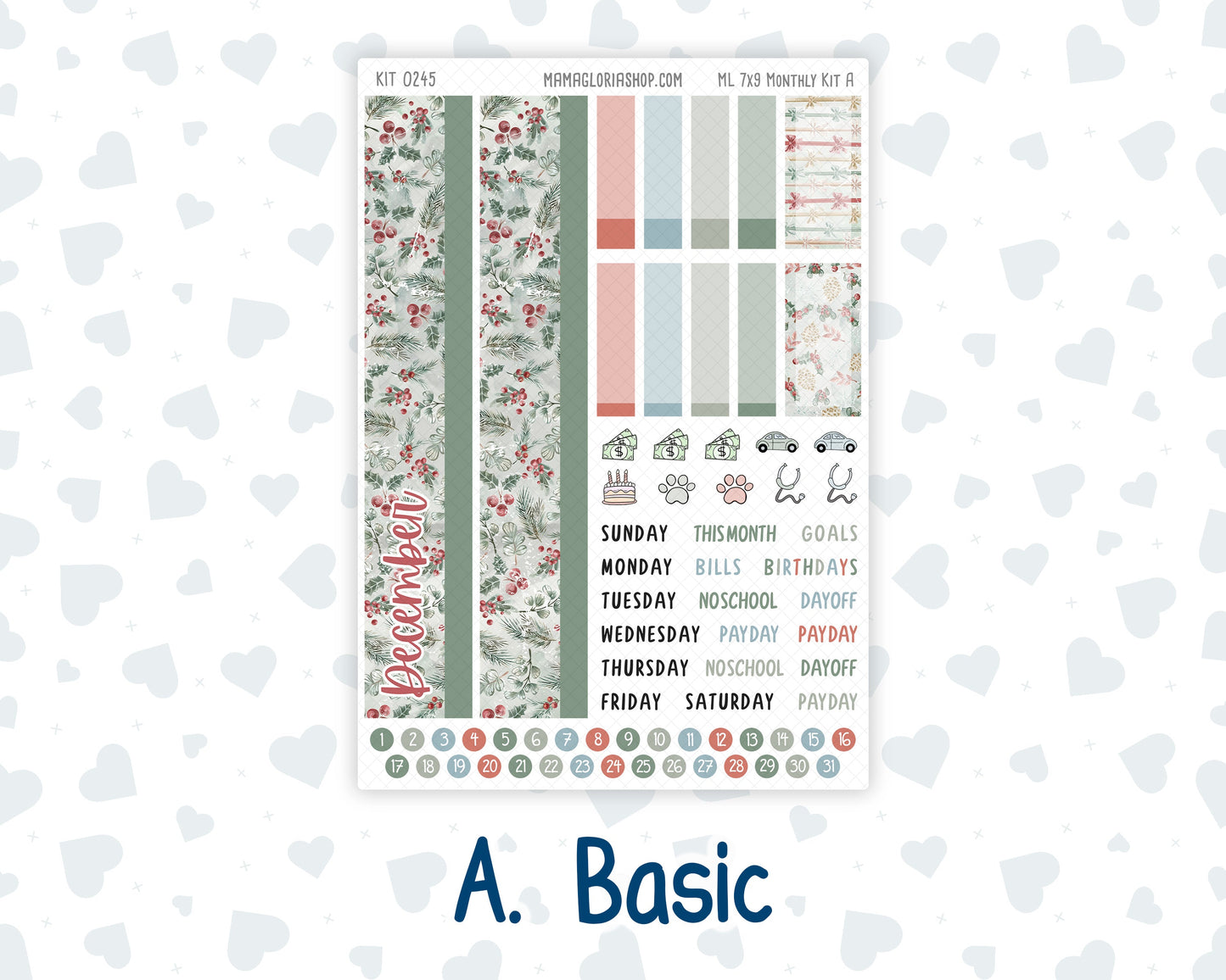 Kit 0245 - 7x9 - MakseLife - Monthly Kit - December - Vintage Christmas