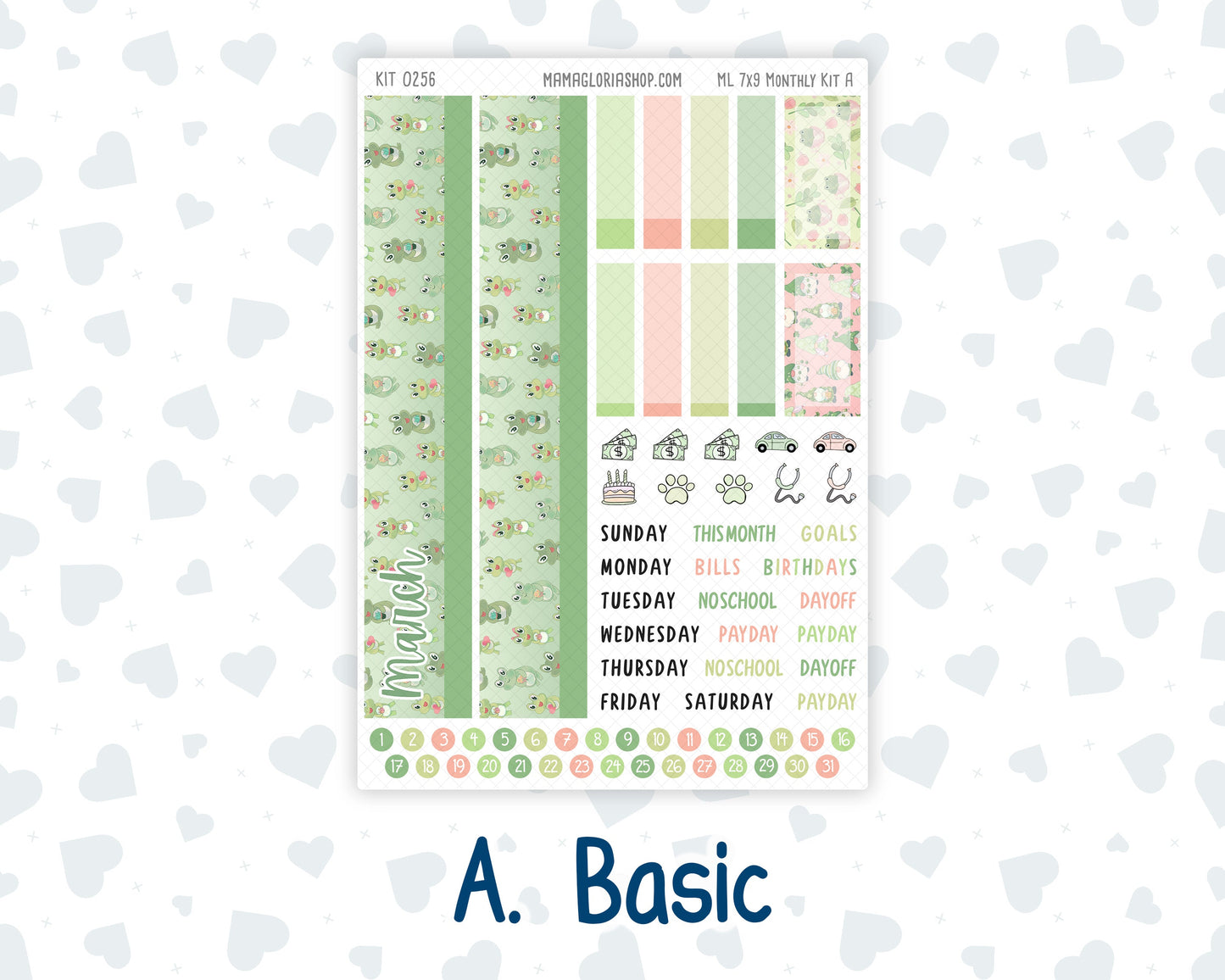 Kit 0256 - 7x9 - MakseLife - Monthly Kit - March - Froggy Luck
