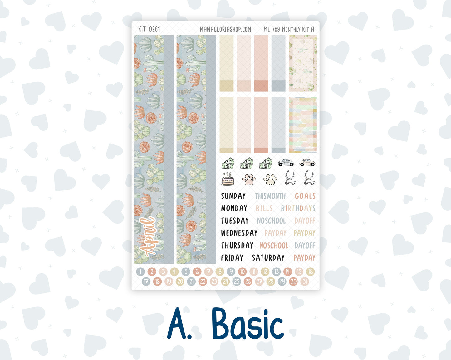 Kit 0261 - 7x9 - MakseLife - Monthly Kit - April  - Llama Spring