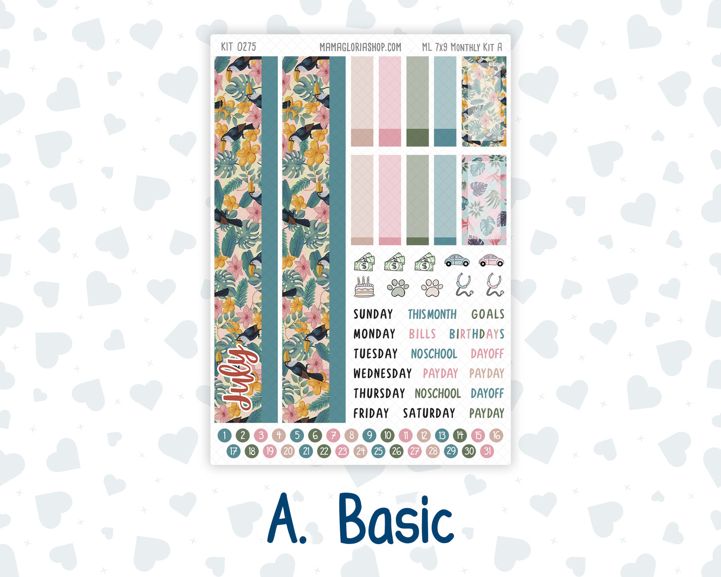 Kit 0275 - 7x9 - MakseLife - Monthly Kit - July - Tropical Safari Blush