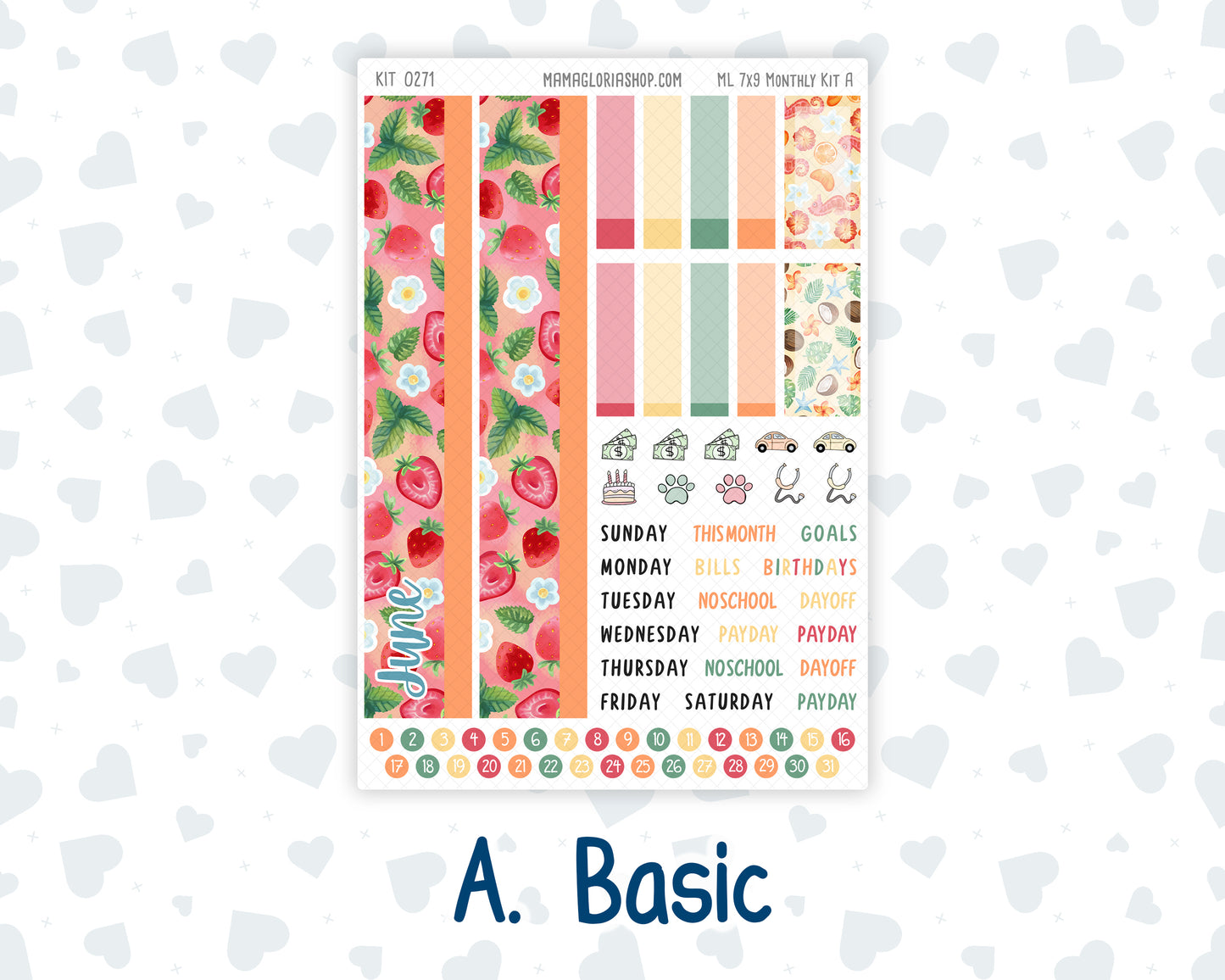 Kit 0271 - 7x9 - MakseLife - Monthly Kit - June - Strawberry Shore