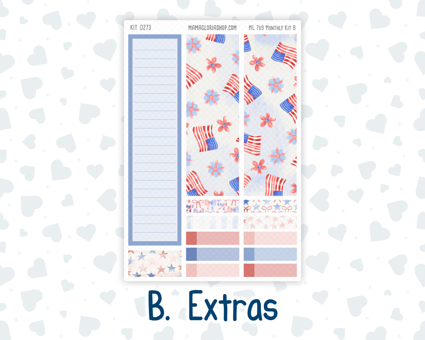 Kit 0273 - 7x9 - MakseLife - Monthly Kit - July - Americana In Bloom