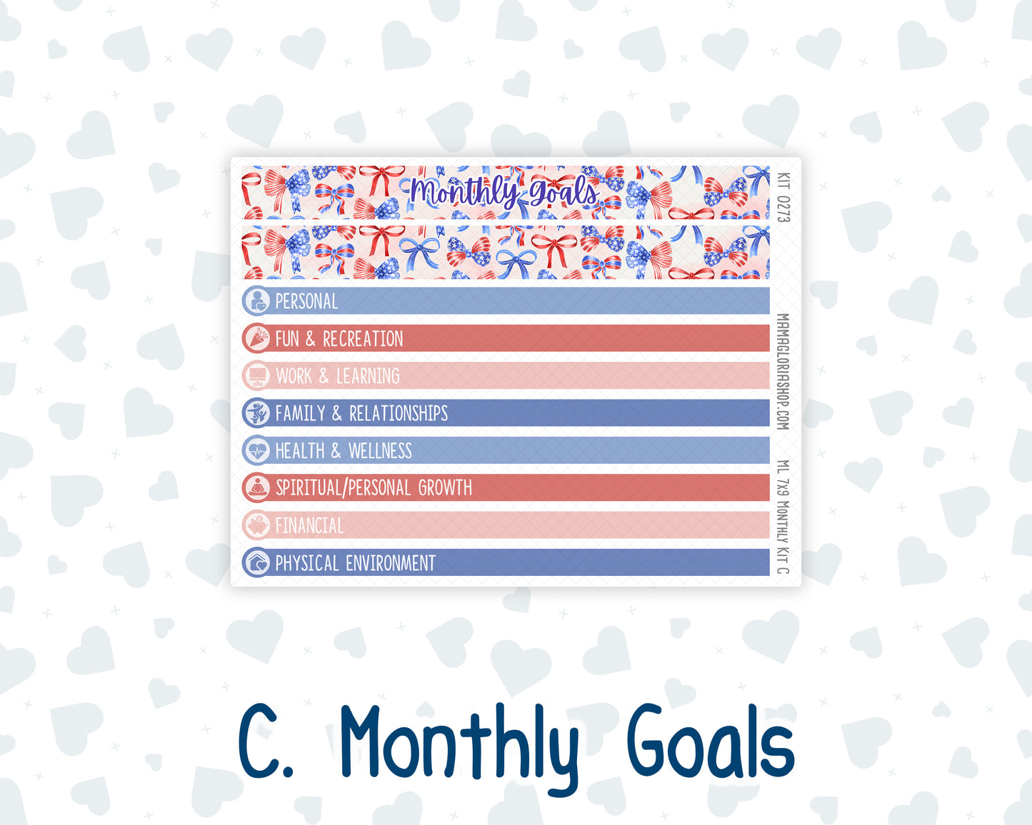 Kit 0273 - 7x9 - MakseLife - Monthly Kit - July - Americana In Bloom