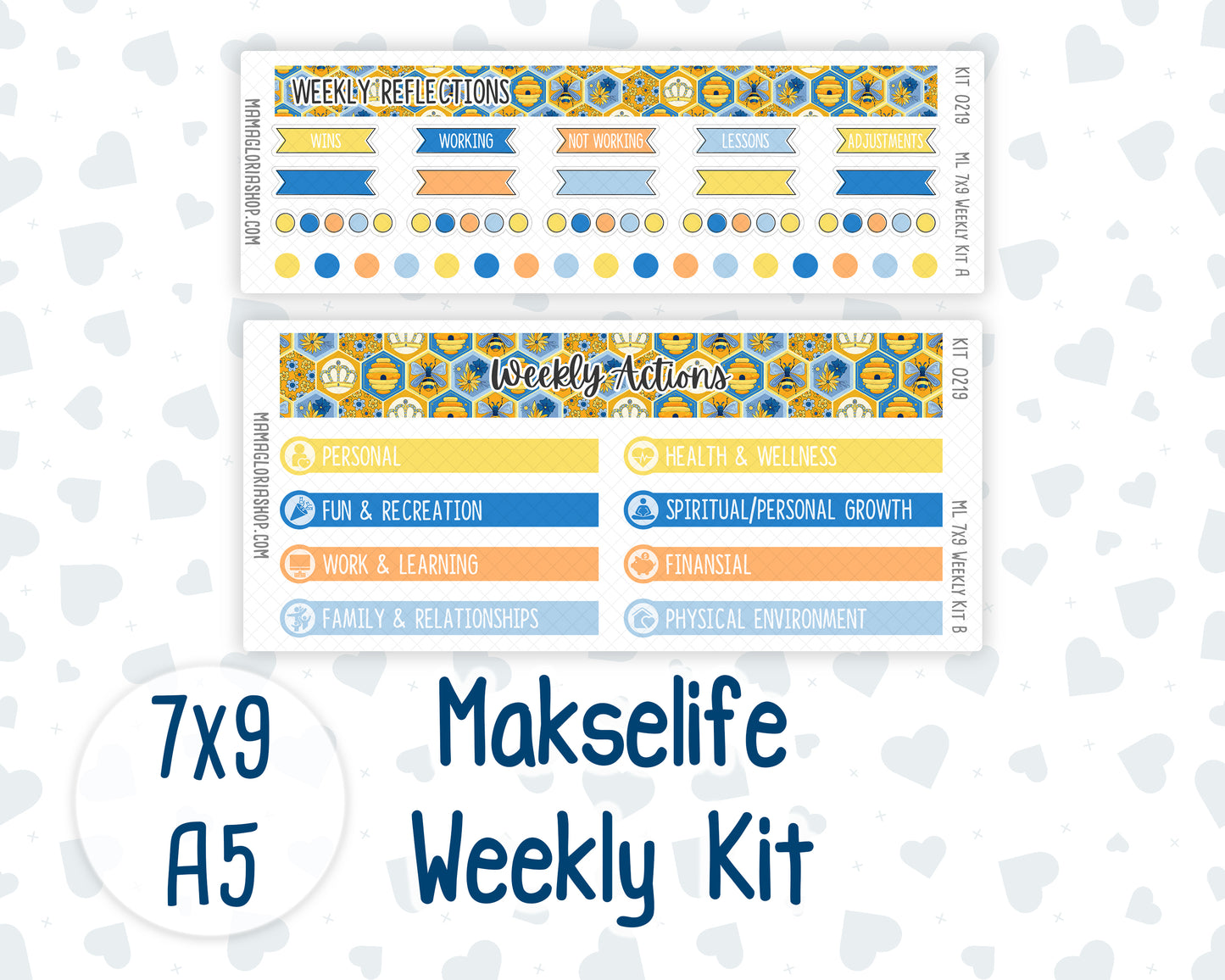 Kit 0219- 7x9 & A5 MakseLife - Weekly Actions & Reflections -Bee's Business -May