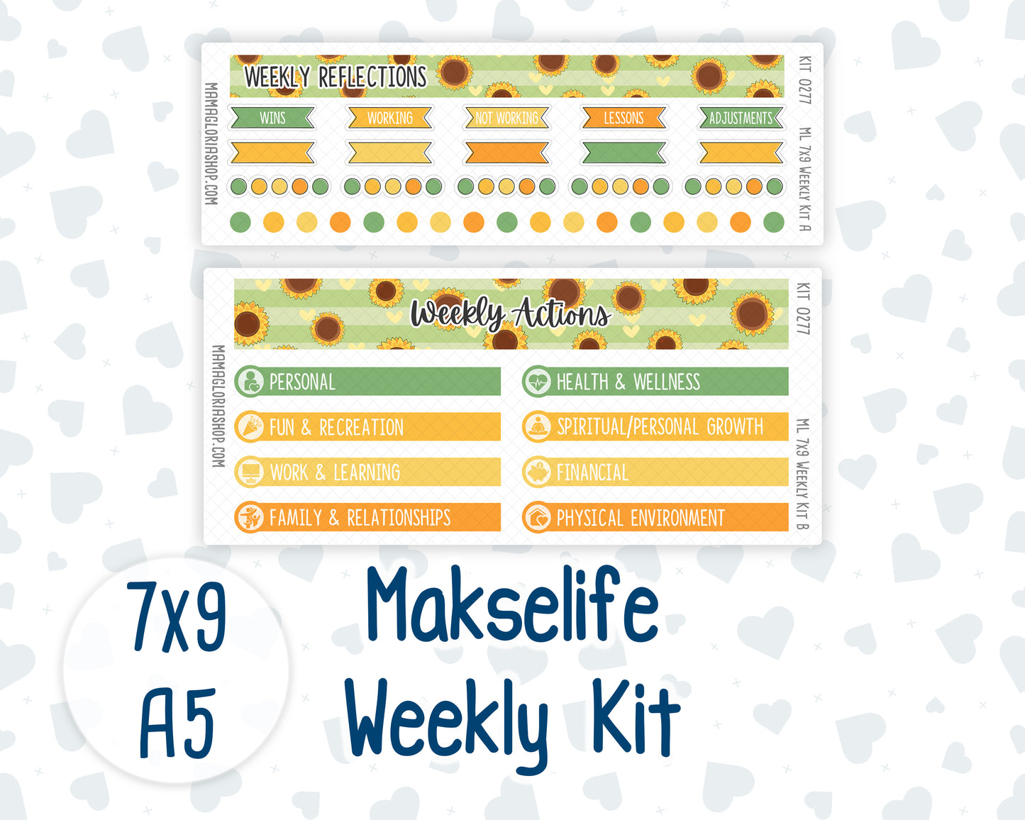 Kit 0277 - 7x9 | A5 MakseLife - Weekly Actions & Reflections - August - Sunflower Drama Club