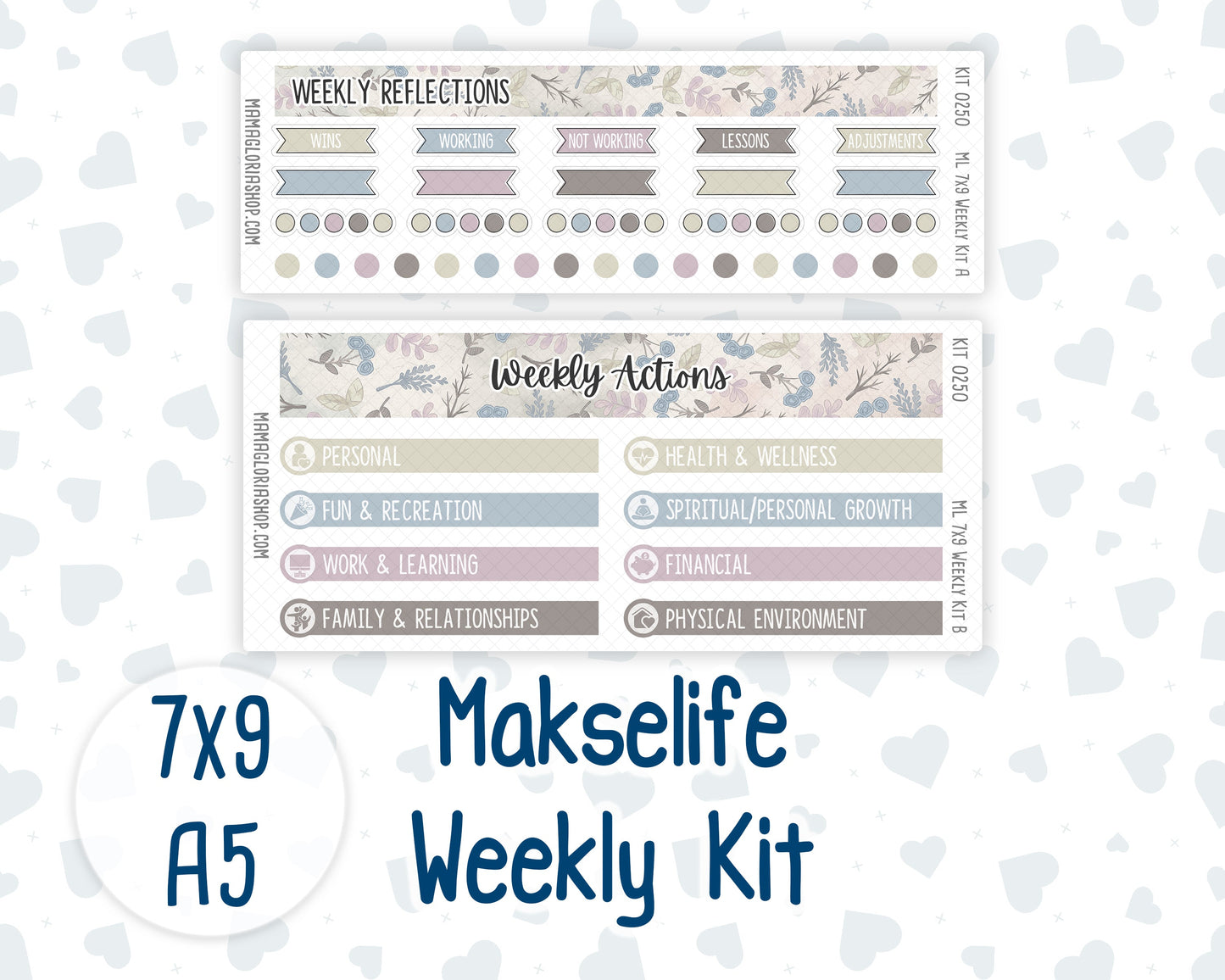 Kit 0250 - 7x9 | A5 MakseLife - Weekly Actions & Reflections - Quiet January