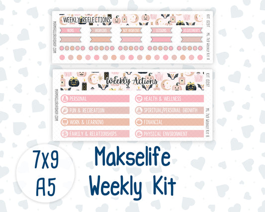 Kit 0297 - 7x9 | A5 MakseLife - Weekly Actions & Reflections - October - Pink Spell